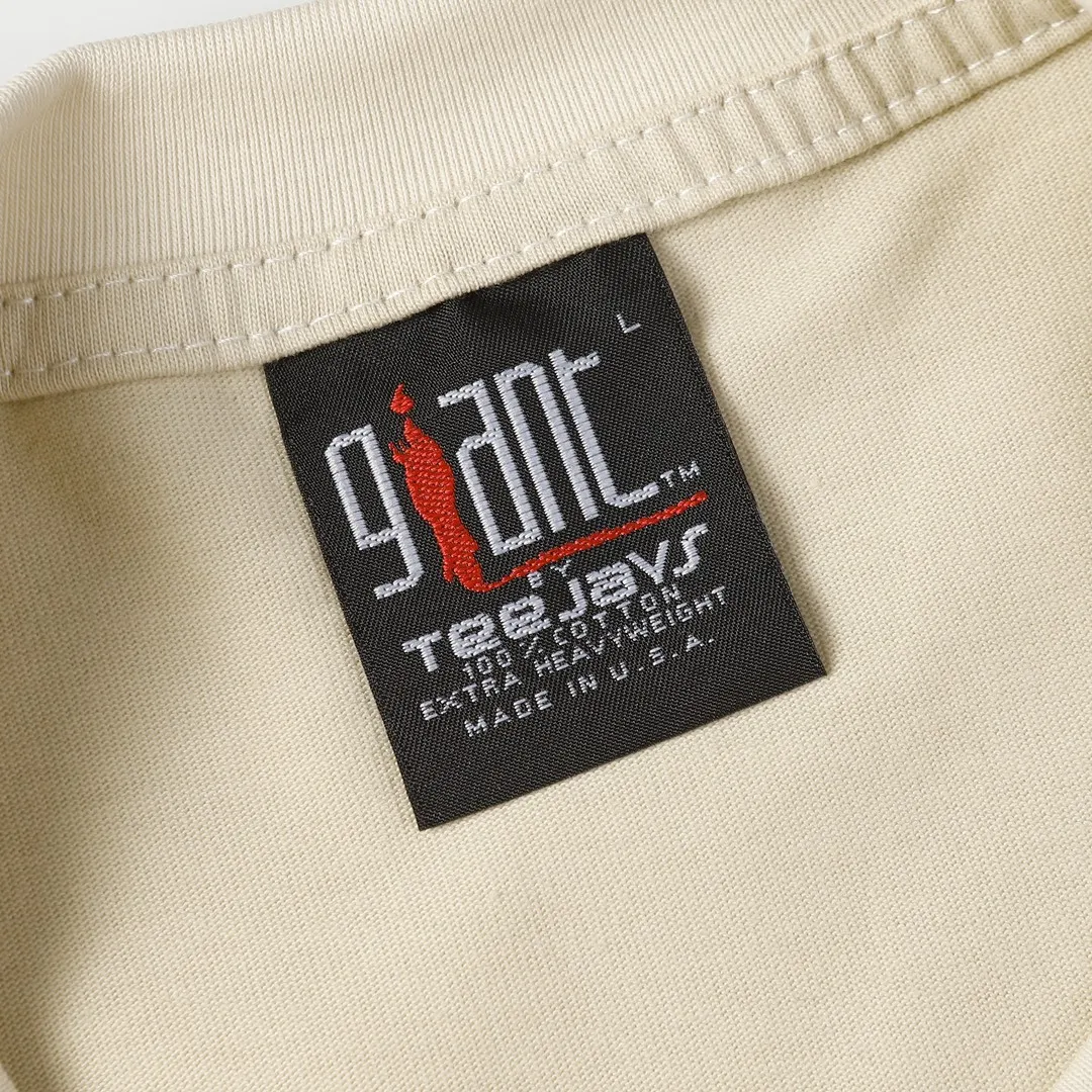 Saint Michael series trendy T craft letter drawing round neck short sleeves Style number: D3210p110 Color: apricot Code number: S M L XL